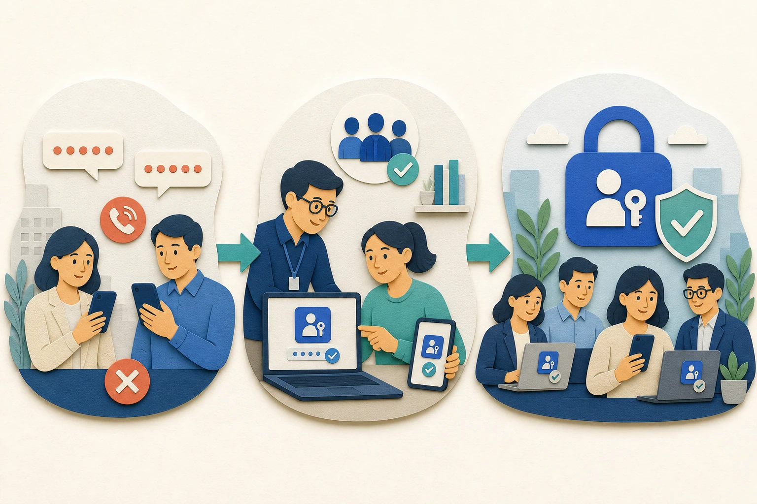 문자와 전화 인증 사용자 확인부터 소규모 Passkey 시험 적용, 전사 전환까지 이어지는 준비 과정